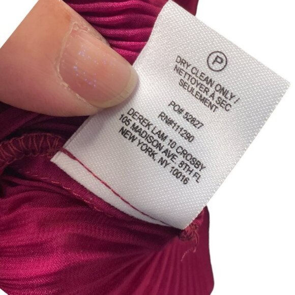 BEAUTIFUL DEREK LAM 10 CROSBY FUCHSIA PLEATED BLOUSE (NWT) - Picture 10 of 10